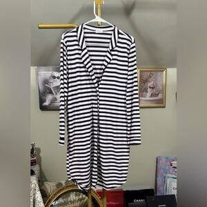 EUC Soho Navy and White Striped Button-Down Topper/Cardigan